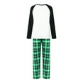 thumbnail image 5 of Christmas Family Pajamas Matching Set Santa Claus Print Long Sleeve Tops and Plaid Pants Loungewear Soft Sleepwear, 5 of 10