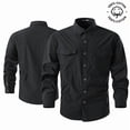 thumbnail image 3 of Men Long Sleeve Utility Button Down Shirts, Multi Chest Pocket Relaxed Fit Outdoor Work Tactical Shirts, 3 of 6
