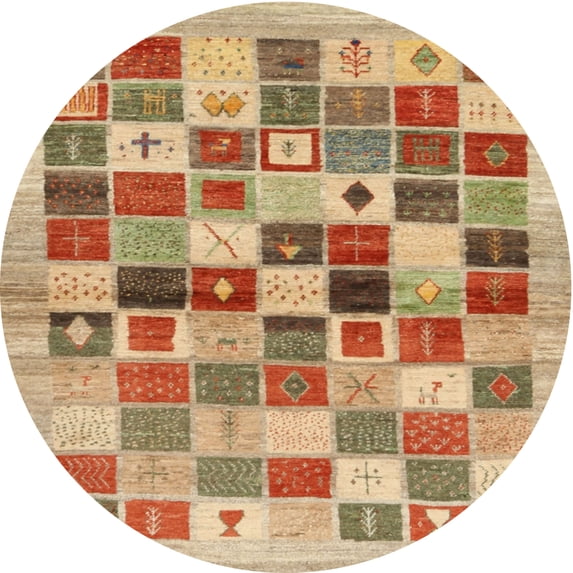 Ahgly Company Machine Washable Indoor Round Contemporary Red Fox Red Area Rugs, 6' Round