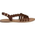 thumbnail image 4 of Women's Journee Collection Solay Flat Strappy Sandal Brown Faux Leather 12 M, 4 of 6