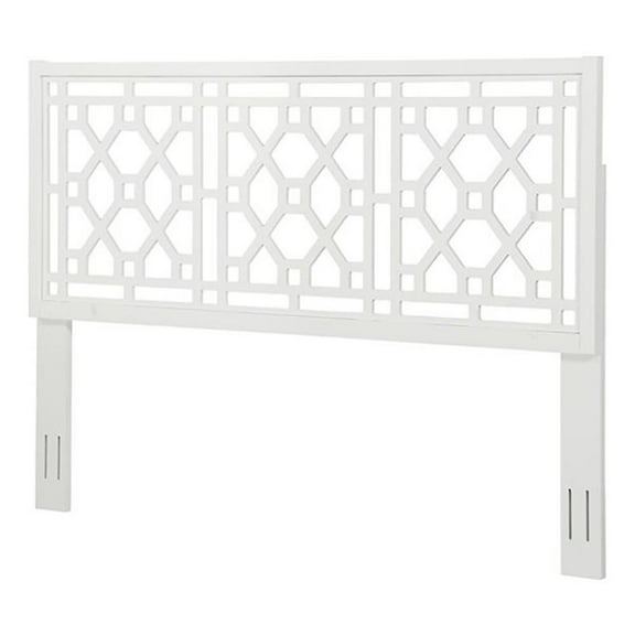 Bowery Hill Transitional Solid Poplar/MDF Wood Headboard Queen/Full in White