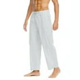 thumbnail image 3 of Mens Wide Leg Pants Big and Tall S-5X Plus Size Drawstring Elastic Waist Straight Trousers with Pockets Casual Solid Loose Lightweight Loungewear Pant, 3 of 4