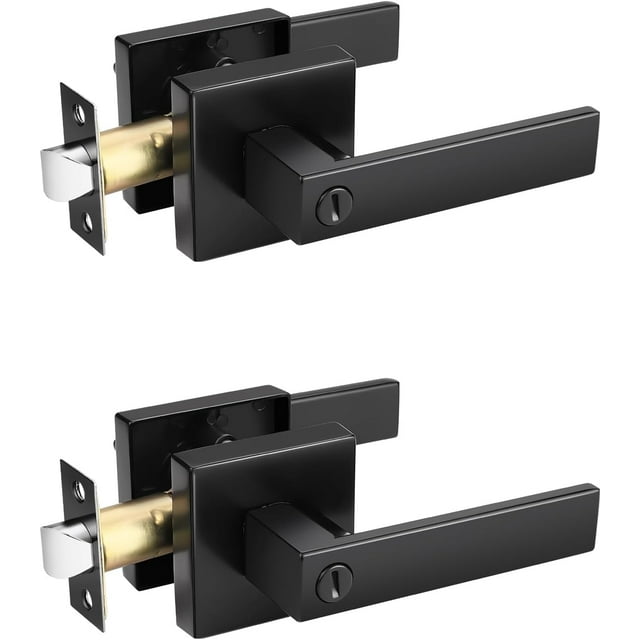 Brushed Satin Nickel Privacy Door Handles Privacy Door Levers Bed Bath Door Handles Heavy Duty Interior Keyless Door Locks for Left or Right Sided Doors