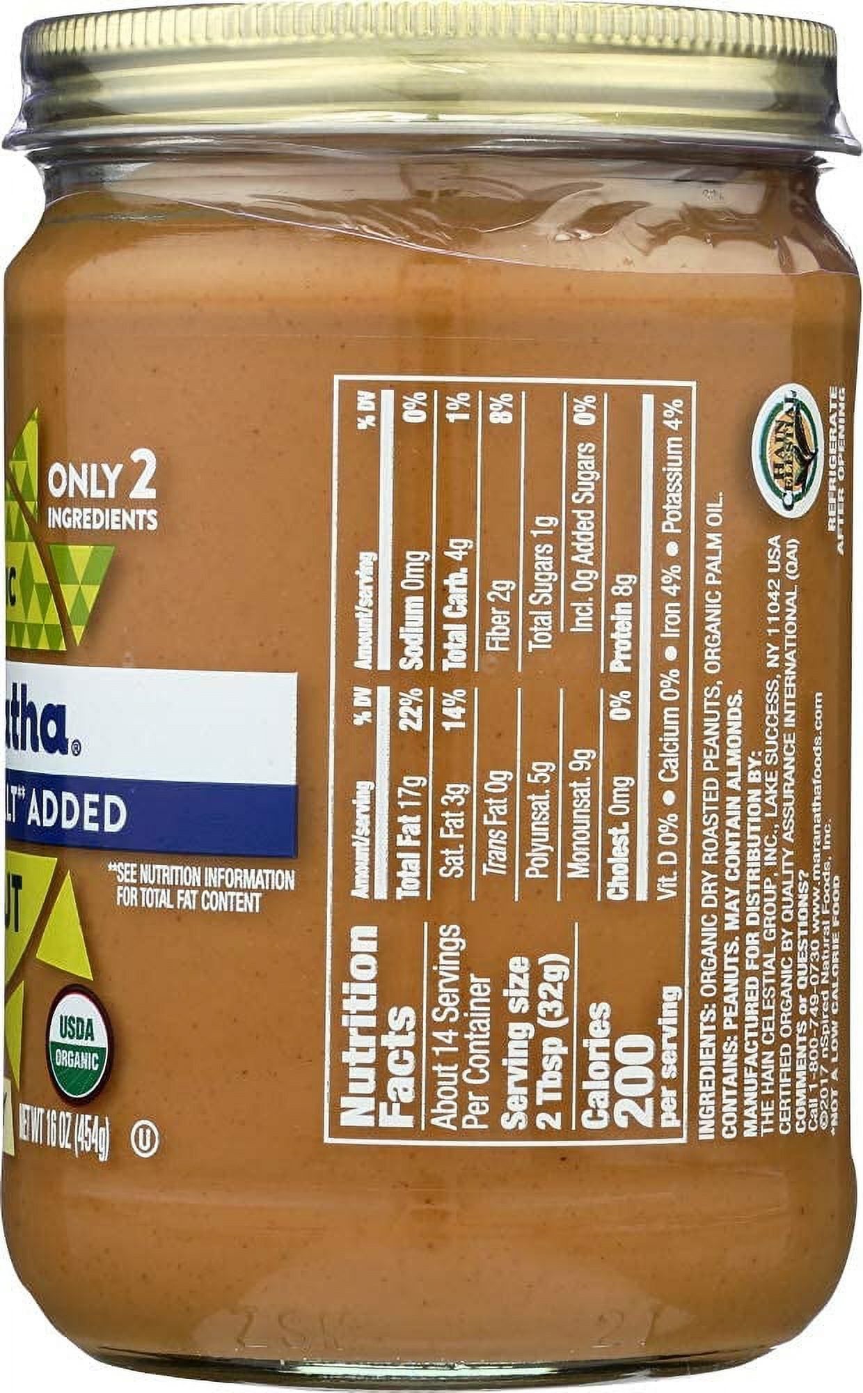 MaraNatha Organic Peanut Butter Creamy 16 oz Pack of 3