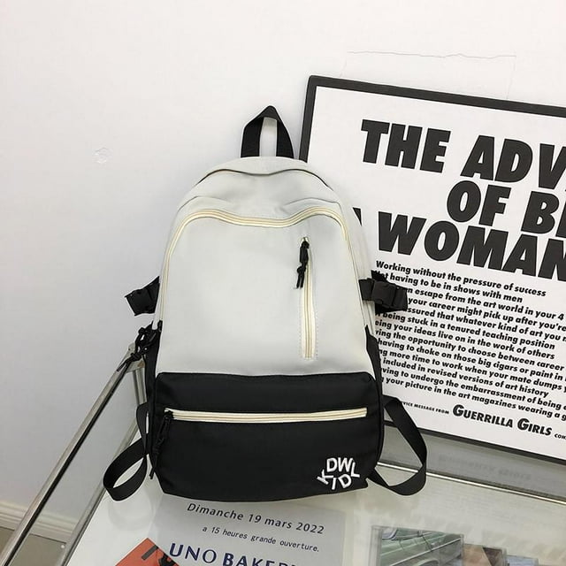 Nylon Waterproof Women Backpack Contrast Color Travel Backpack Trend Design Storage Backpacks Large Capacity Boobags Sac à dos scolaire