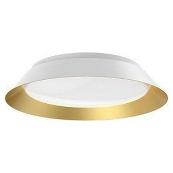 FM43414-WH/GD-Kuzco Lighting-Jasper - 17W LED Flush Mount-2.88 Inches Tall and 14.25 Inches Wide-White/Gold Finish