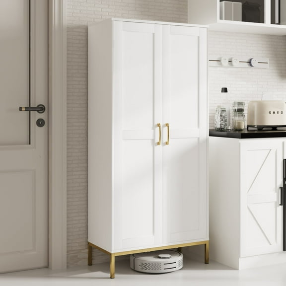 Pantry -Kitchen Pantry Cabinet, Farmhouse Storage Cabinetwith 2 Doors, Tall Cabinet Freestanding Storage Cupboardfor Kitchen,Dining Room,Bathroom