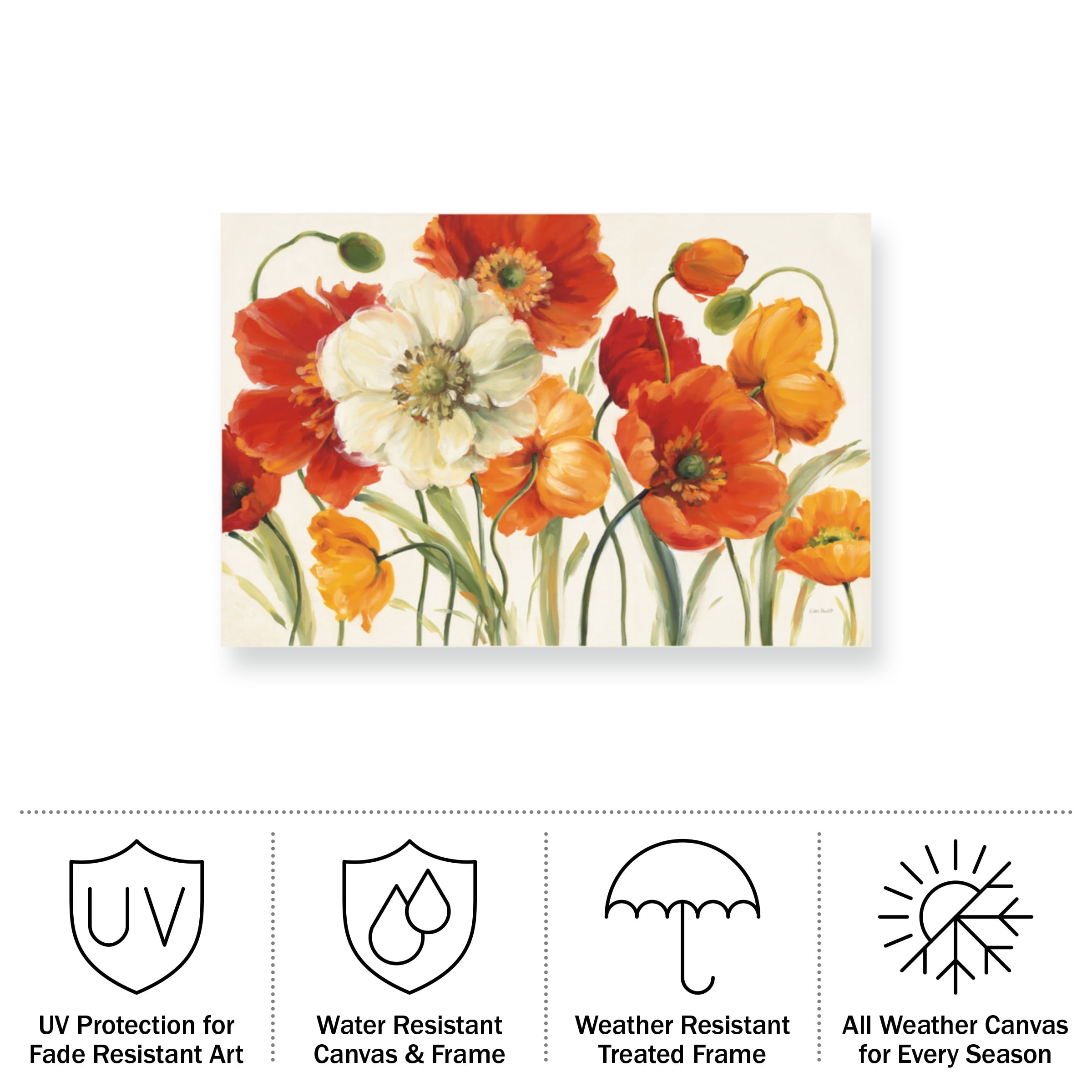 Lisa Audit 'Poppies Melody I' Outdoor All-Weather Wall Decor