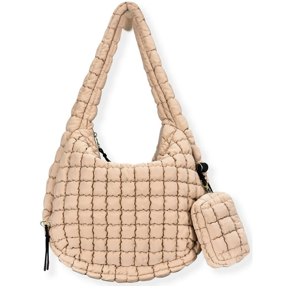 Bolso de mano GASSDA Puffer de nailon acolchado para mujer (caqui)