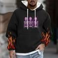 thumbnail image 2 of Men's Hoodies Butterflies Printed Sweatshirts with Pockets Lightweight Hooded Pullover Fall Outwears Work Wear Sweaters Hoody Flame Long Sleeve Tops Sportswear Hoodie for Men, 2 of 5