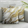 thumbnail image 3 of Creowell  Chic Elegant White and Gold Marble Pattern Throw Pillow Cover Cozy Square Throw Pillowcases Home Decorative for Bed Couch Sofa Living Room Cushion Case, 3 of 5