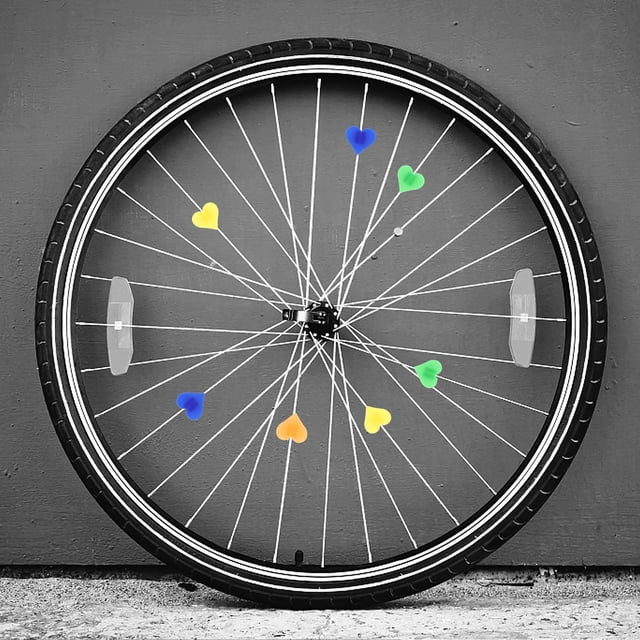 CATIEBYE 108 Pcs Perles Rondes Décoratives pour Rayons de Roue de Vélo 0.79X0.79X0.39 Pouces pour Vélos d'Enfants
