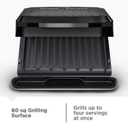 George Foreman 4‑Serving Electric Grill & Panini Press, Easy‑Clean Removable Dishwasher‑Safe Nonstick Plates