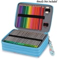 thumbnail image 2 of Estuche de lápices de colores con 200 ranuras Estuche de lápices Estuche de lápices de gran capacidad Caja de almacenamiento de lápices con asa con práctico Estuche de lápices de colores flamenco azul Jormftte HMHZ1307-2, 2 of 7