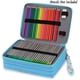 thumbnail image 2 of Estuche para lápices de colores, portalápices con 200 ranuras, estuche para lápices de gran capacidad, caja de almacenamiento con asa y práctico estuche para lápices de colores Fokelyi HMHZ1307-2, 2 of 7