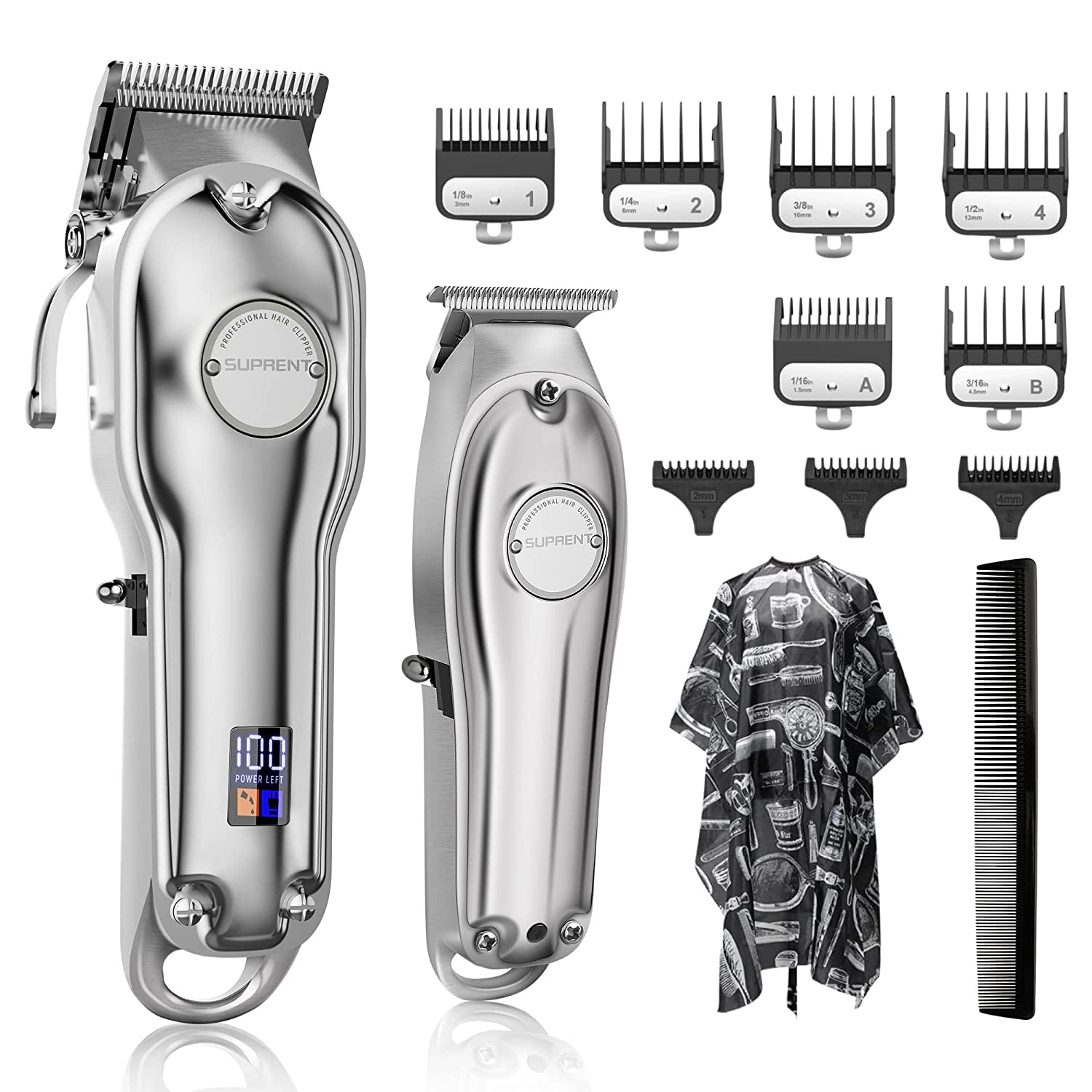 Hair Clippers for Men, Professional Hair Cutting Kit  T-Blade Trimmer Kit, Cordless  Barber Kit with LED Display For Family