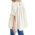 thumbnail image 5 of High Waist Women Short Sleeve Solid A-line Loose Blouse Tops, 5 of 6