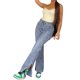 thumbnail image 1 of Tall Woman Clothes rasgados elásticos de cintura alta de casual para mujer (Blue, L), 1 of 5