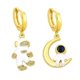 thumbnail image 5 of Pendientes colgantes de cobre con forma de luna y astronauta para mujer, viajes al spa, SHED155-3, 5 of 5
