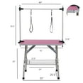 thumbnail image 3 of Demi Bonn 42" Pet Grooming Table for Large Dogs Adjustable Height Portable Trimming Table Drying Table w/Arm/Noose/Mesh Tray, Pink, 3 of 11