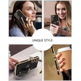 thumbnail image 4 of Phone Case Samsung Galaxy S22, Love Heart Cute Case with Wristband Kickstand Holder Soft TPU Plating Bumper Protective Slim Shockproof Cover for Girls Women, Black, 4 of 8