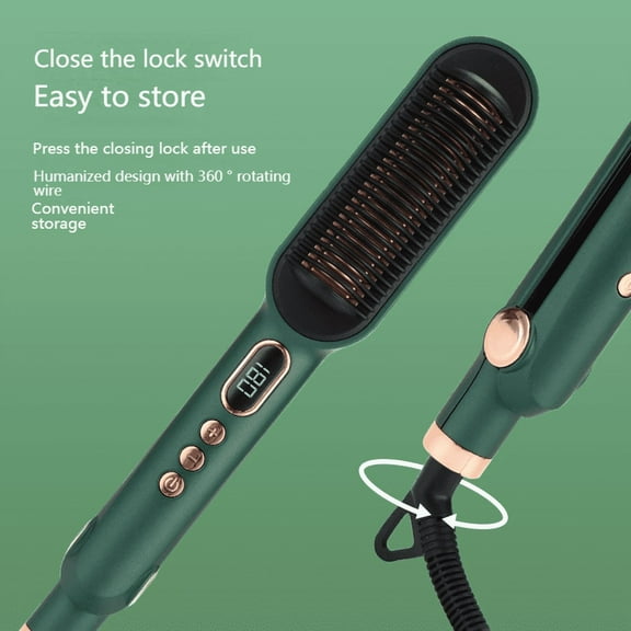 3 in 1 Hair Styling Brush Ionic Hair Straightener Curler and Volumizer Ceramic Hair Tool