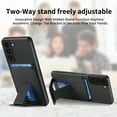 thumbnail image 6 of Case for Samsung Galaxy A32 5G with Hidden Kickstand, Carbon Fiber Texture Wallet Case with Card Holder for Galaxy A32 5G Magnetic Car Mount Shockproof Military Grade Protection Cover, Black, 6 of 10