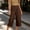 Brown#07, variant on Women's Cotton Capris Summer Elastic Waist Wide Leg 3/4 Capri Pants with Button Pockets Casual Solid Loose Lightweight Comfy Lounge Trousers Beach Vacation Clothes