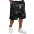 thumbnail image 2 of UDAUDU Camo Mens Cargo Shorts Elastic Drawstring Waist Multi Side Pockets Loose Fit Daily Outdoor Casual Shorts Black 4XL, 2 of 6