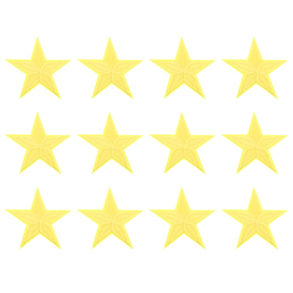 Uxcell 12Pack Iron on Star Patches, Sew on Star Embroidered Patches, DIY Applique Repair Patch for Crafts, 82mm Light Yellow
