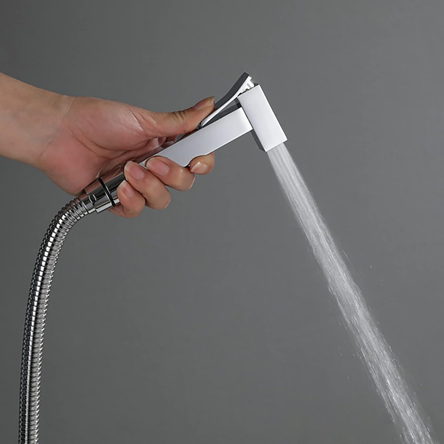 Handheld Bidet Sprayer for Toilet, Chrome Brass Bathroom Cloth Diaper Sprayer Set with Cold and Hot Water, Wall Mounted Toilet Bidet Sprayer Kit for Bathing Pets,Stainless Steel Hose