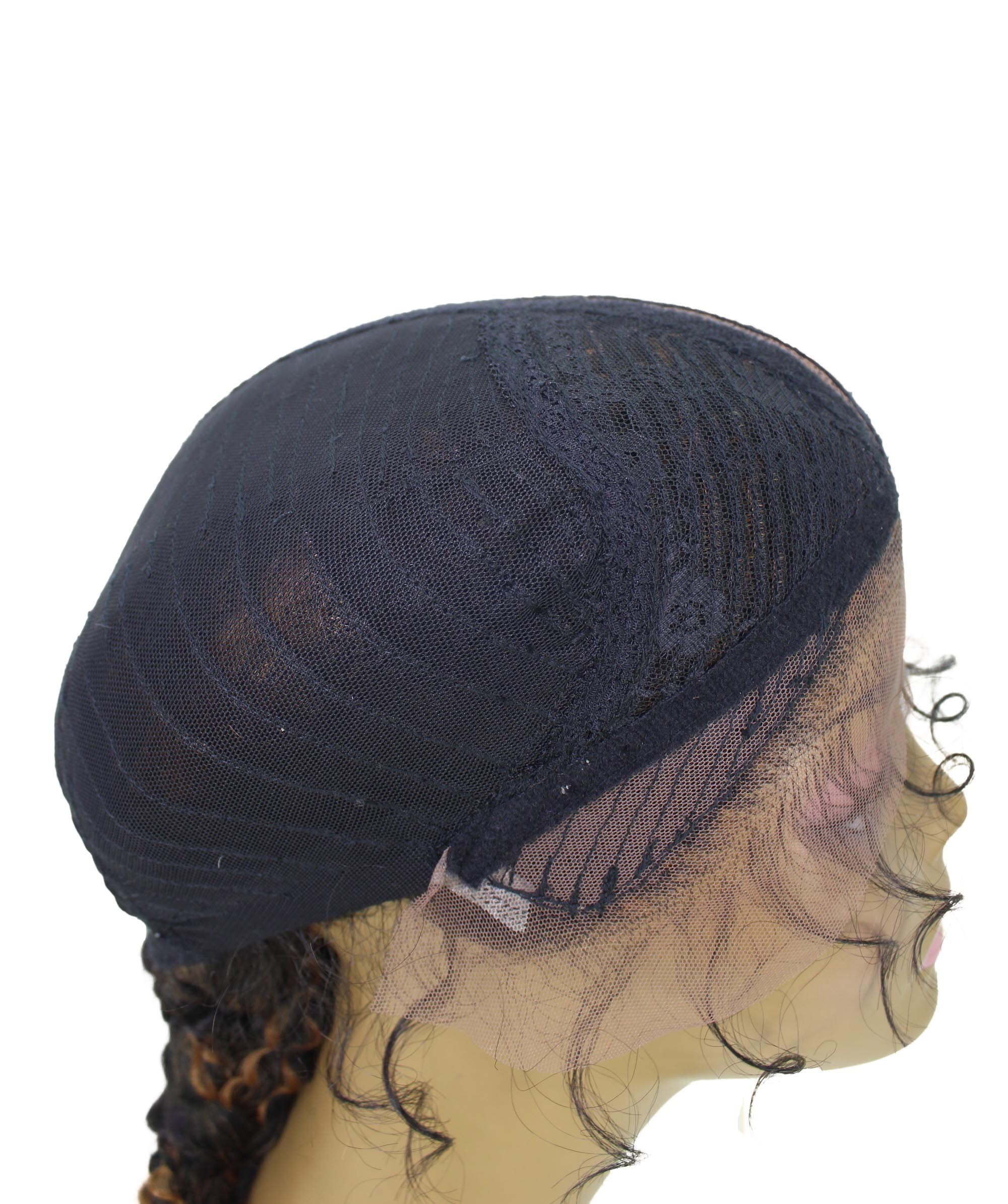 LUXLUXE Renee 27-inches ½Lace+Part French Butterfly Lace Braided Wig, Heat Resistant Fiber, Multiple Color Options