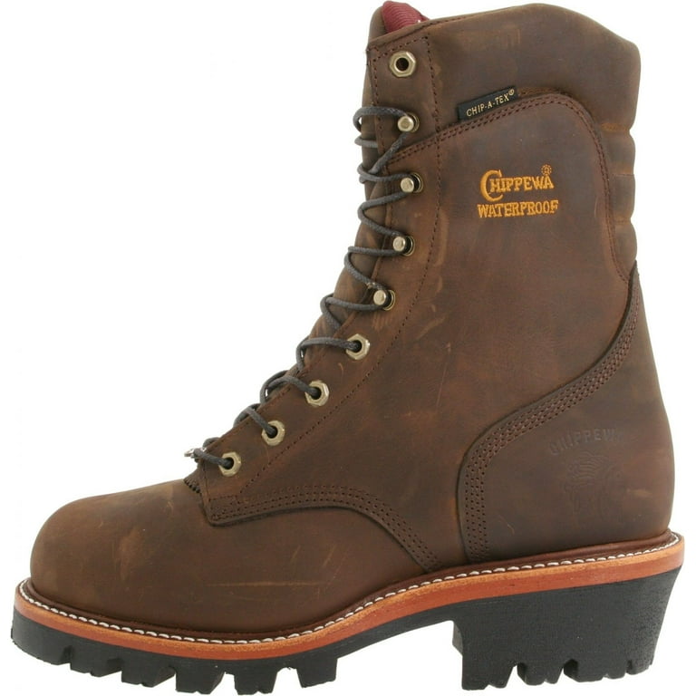 Chippewa pull shop on logger boots