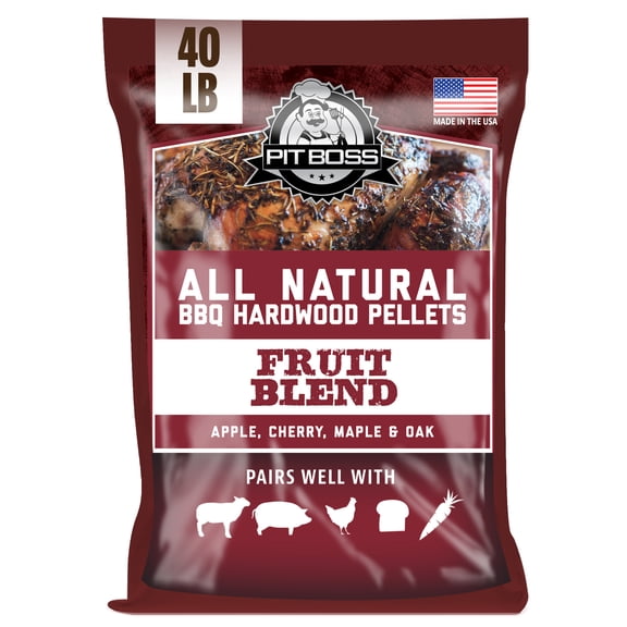 Pit Boss 100% All-Natural Hardwood Fruit Blend BBQ Grilling Pellets, 40 lbs Bag