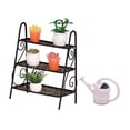 thumbnail image 4 of Accesorios para casa de muñecas en miniatura, juego de soporte para flores, metal, plástico, escala 1:12, decoración Negro, 4 of 9