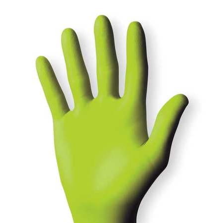 SHOWA BEST 7705PFTM Green Nitrile Disposable Gloves, M,