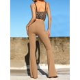 thumbnail image 3 of PENGXIANG Women Close-fitting Flared Pants Solid Color High Waist Trousers, 3 of 5