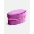 thumbnail image 3 of Scenario Women's Oval Zippered Velvet Jewelry Organizer, Magenta, 3 of 4