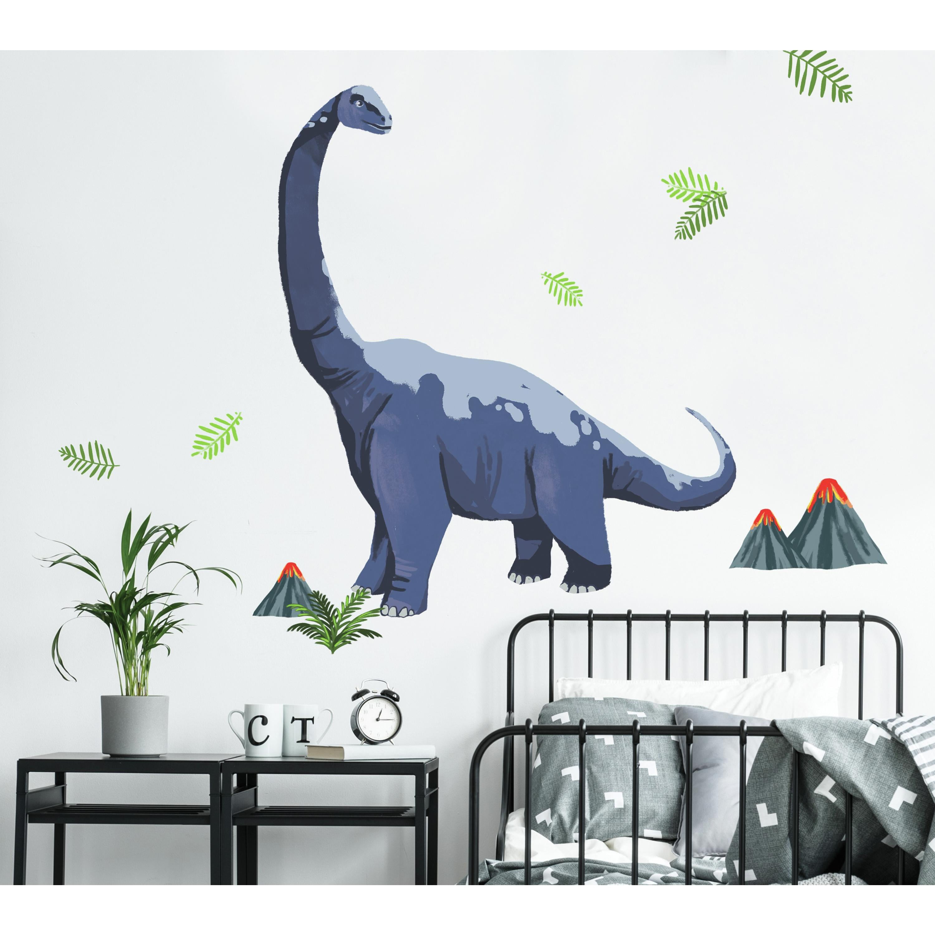 RoomMates Blue Brachiosaurus Dino Peel and Stick Giant Wall Decals,  29.7 in x 34.6 in X 0.1 in