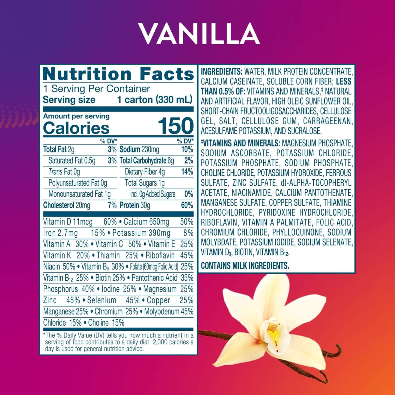 PROTALITY Protein Nutrition Shake I Vanilla I 4 Pack