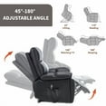 thumbnail image 3 of Black Leatheraire Power Lift Recliner Chair with Heat Massage, Dual Motor Infinite Position Reclining, 350 lbs Capacity Heavy Duty Electric Recliner for Living Room, Black, 3 of 11