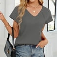 thumbnail image 6 of JIUKE Womens T Shirts Short Sleeve Scoop Neck Summer Tops Solid Color Soft Comfy Loose Fitted Plain Tees, 6 of 8