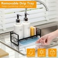 thumbnail image 2 of Large Kitchen Sponge Holder, Sink Caddy, Sponge Brush Soap Holder with Removable Tray, Not Include Soap Dispenser, Black, 2 of 7