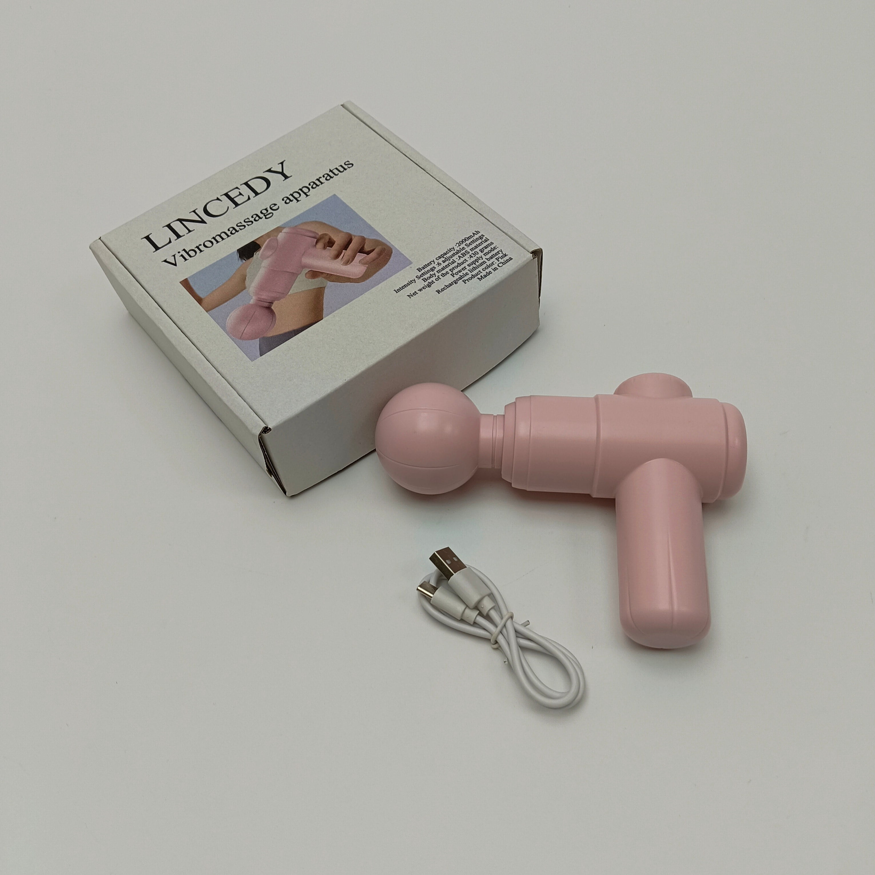 LINCEDY Vibromassage apparatus Pink Handheld Muscle Massage Gun with 6 Intensity Levels