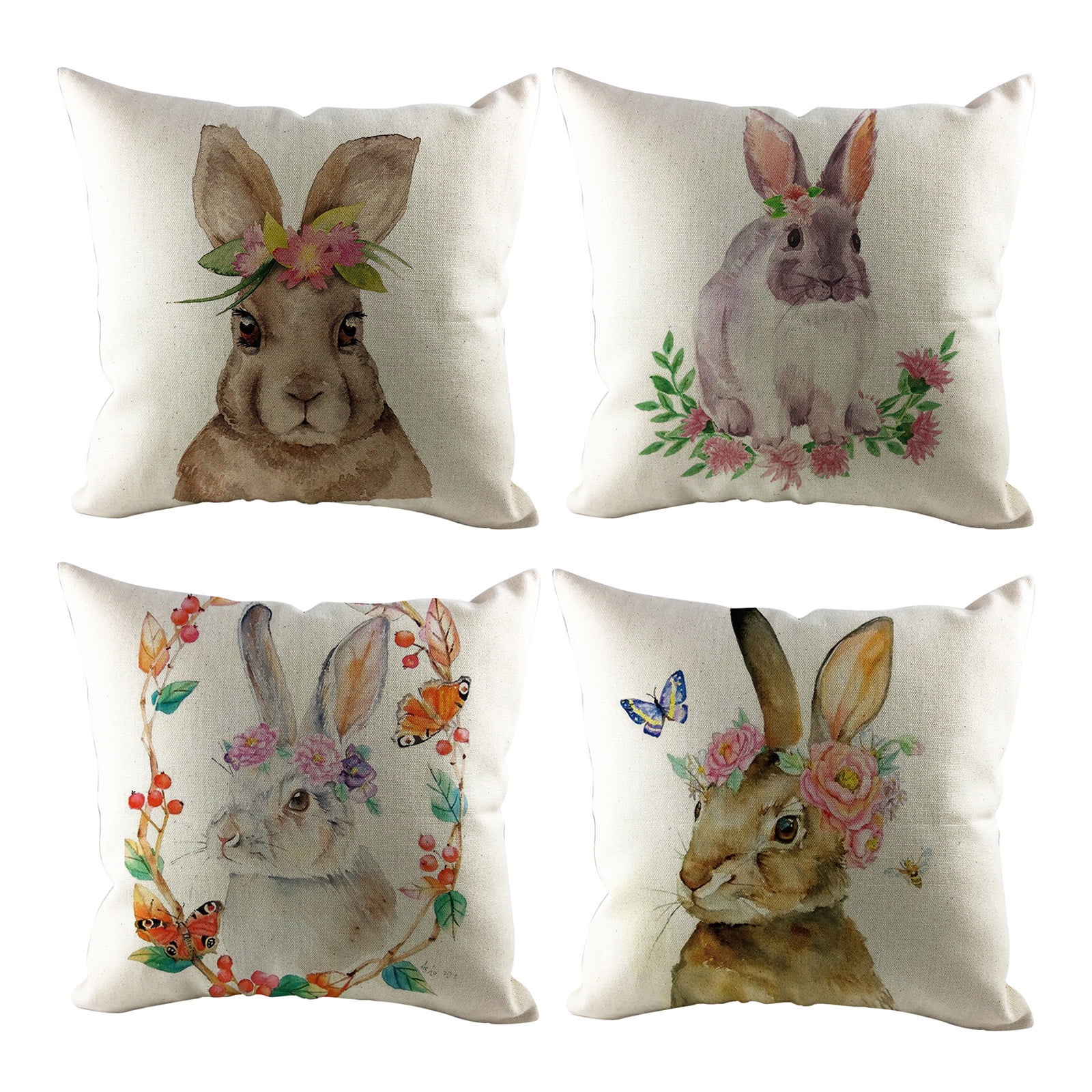 pillow cover or custom color Custom natural burlap Easter bunny holiday PINK 