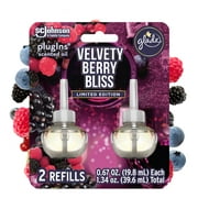 Glade Plug In Refills, 2 Refills, Electric Scented Oil, Velvety Berry Bliss