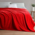 thumbnail image 3 of Nestl Cut Plush Fleece Blanket, Soft Lightweight Fuzzy Luxury King Size Bed Blankets for Bed, King, Cherry Red, 3 of 6