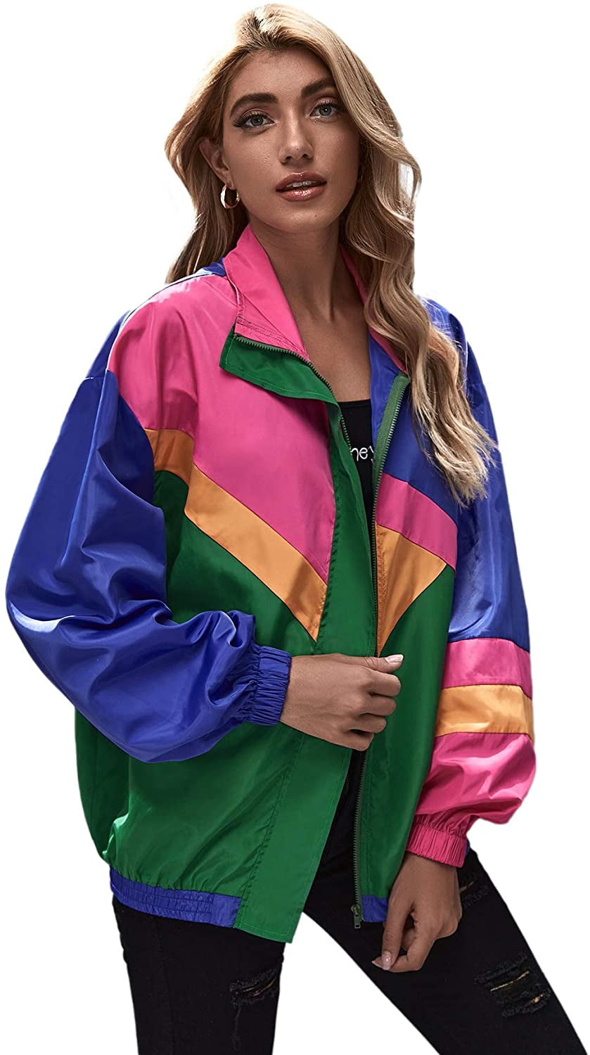 Women's Zip Up Color Block Lightweight 