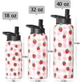 thumbnail image 5 of Cute Gift for Women & Girls: Strawberry Themed 18oz Insulated Water Bottle with 2 Lids (Flip Straw & Spout) - Pastel Plaid Stainless Steel Gym Bottle for Fruit Lovers, 5 of 6