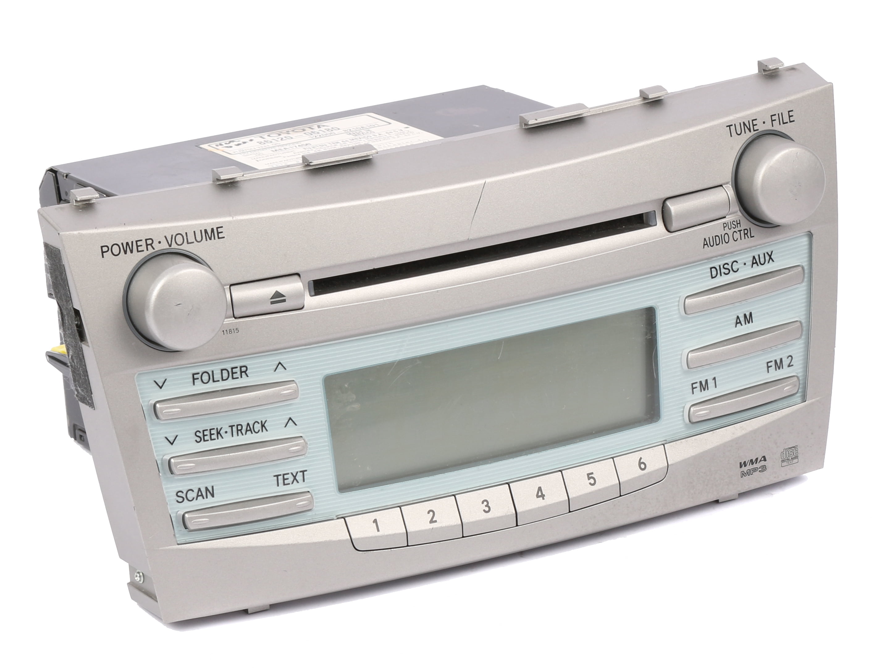 Restored 2007-09 Toyota Camry AM FM Radio Single Disc CD MP3 Player 86120-06180 OPT 11815 - (Refurbished)